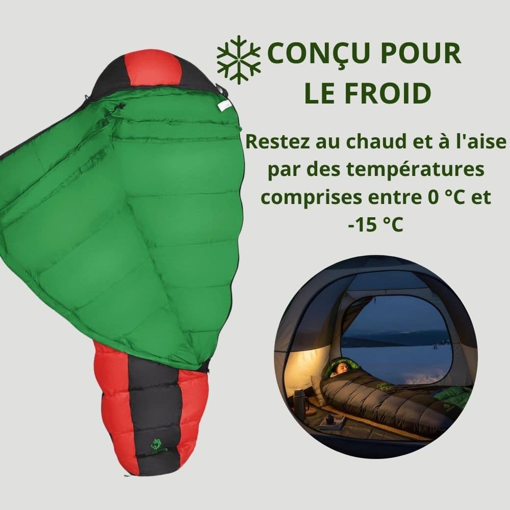 Sac de couchage -15° Duvet Trekking - Montagne Hiver